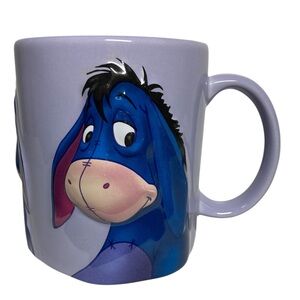 Disney Eeyore Ceramic Coffee Mug 3D Raised Purple 14 oz.